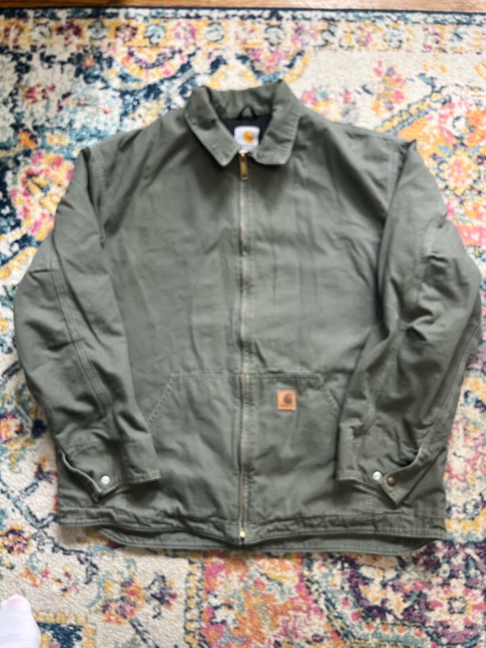 Carhartt Olive Green Canvas Work Jacket XL